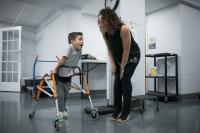 Dr. Jacqueline Montes with a patient.